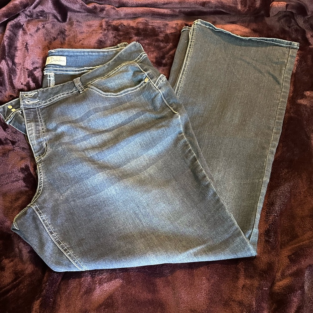 Cato Blue Boot Cut Jeans with Distressed Look